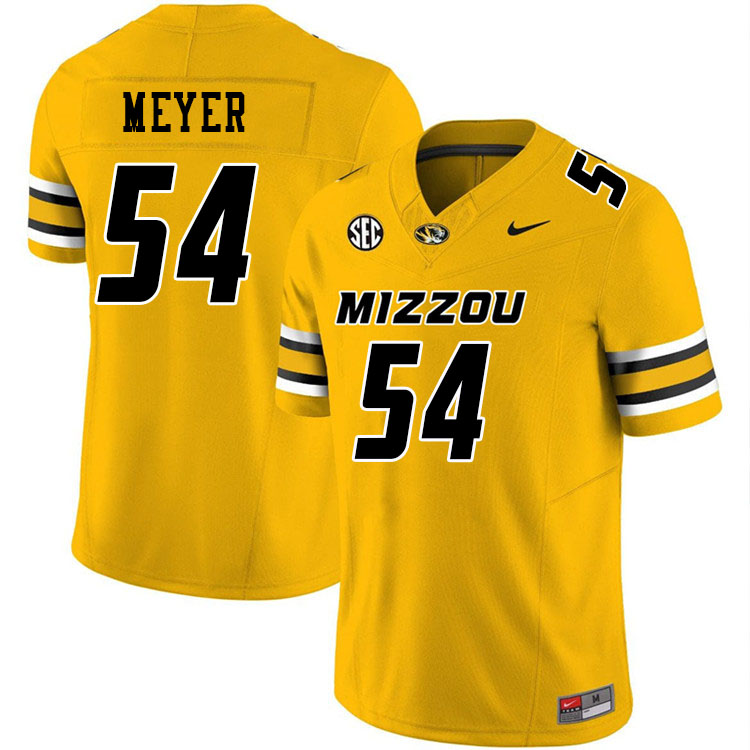 Men #54 Jack Meyer Missouri Tigers College Football Jerseys Stitched-Gold